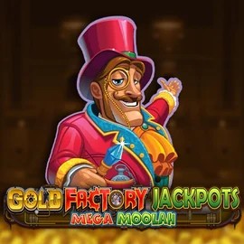 Gold Factory Jackpots Mega Moolah by Aurum Signature Studios, showcased at beefcasinoo.de – game logo
